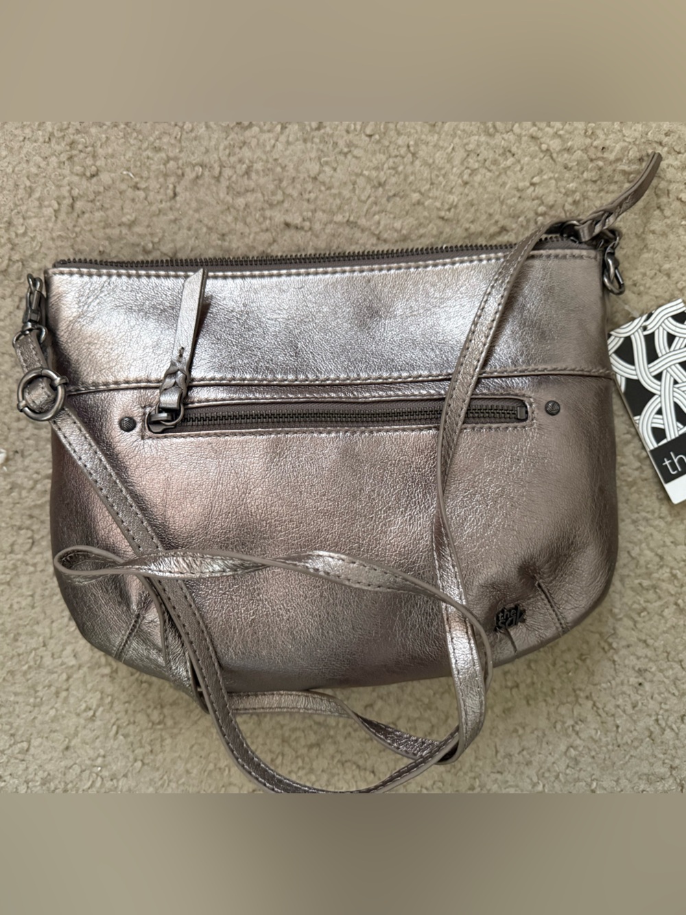 The Sak Metallic Taupe Crossbody Bag